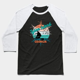 Tybee Island Georgia Retro Vintage Sunset Baseball T-Shirt